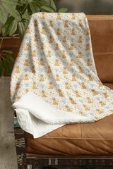 Golden Hanukkah Joy Sherpa Blanket - London Penny Gift Wrap