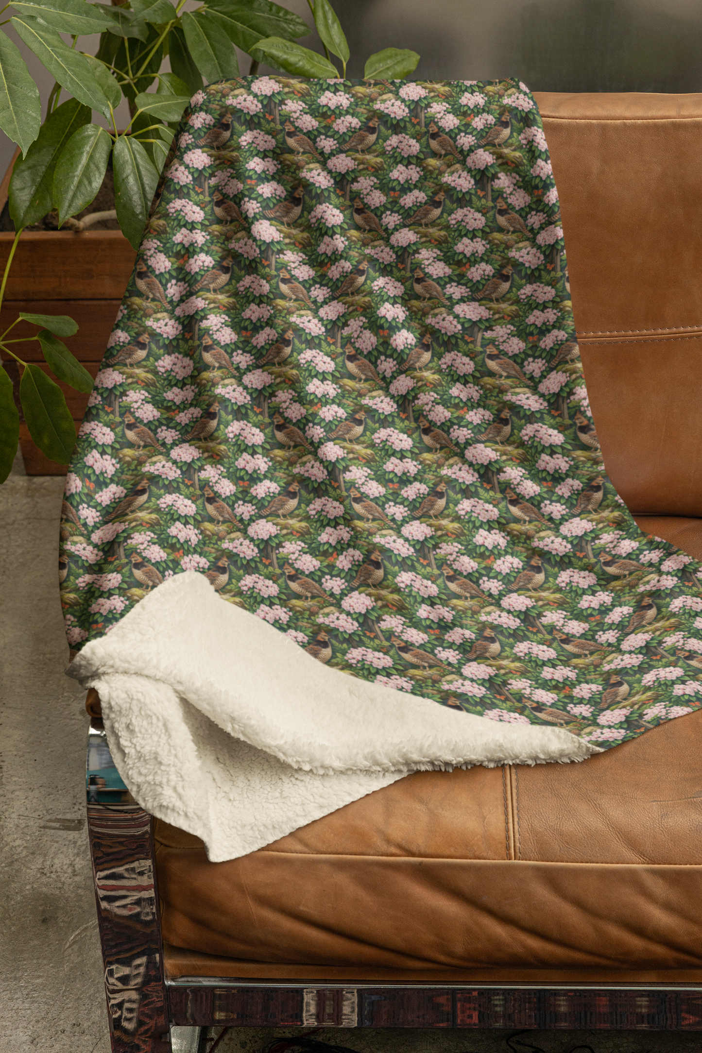 Pennsylvania Flora & Fauna Sherpa Blanket