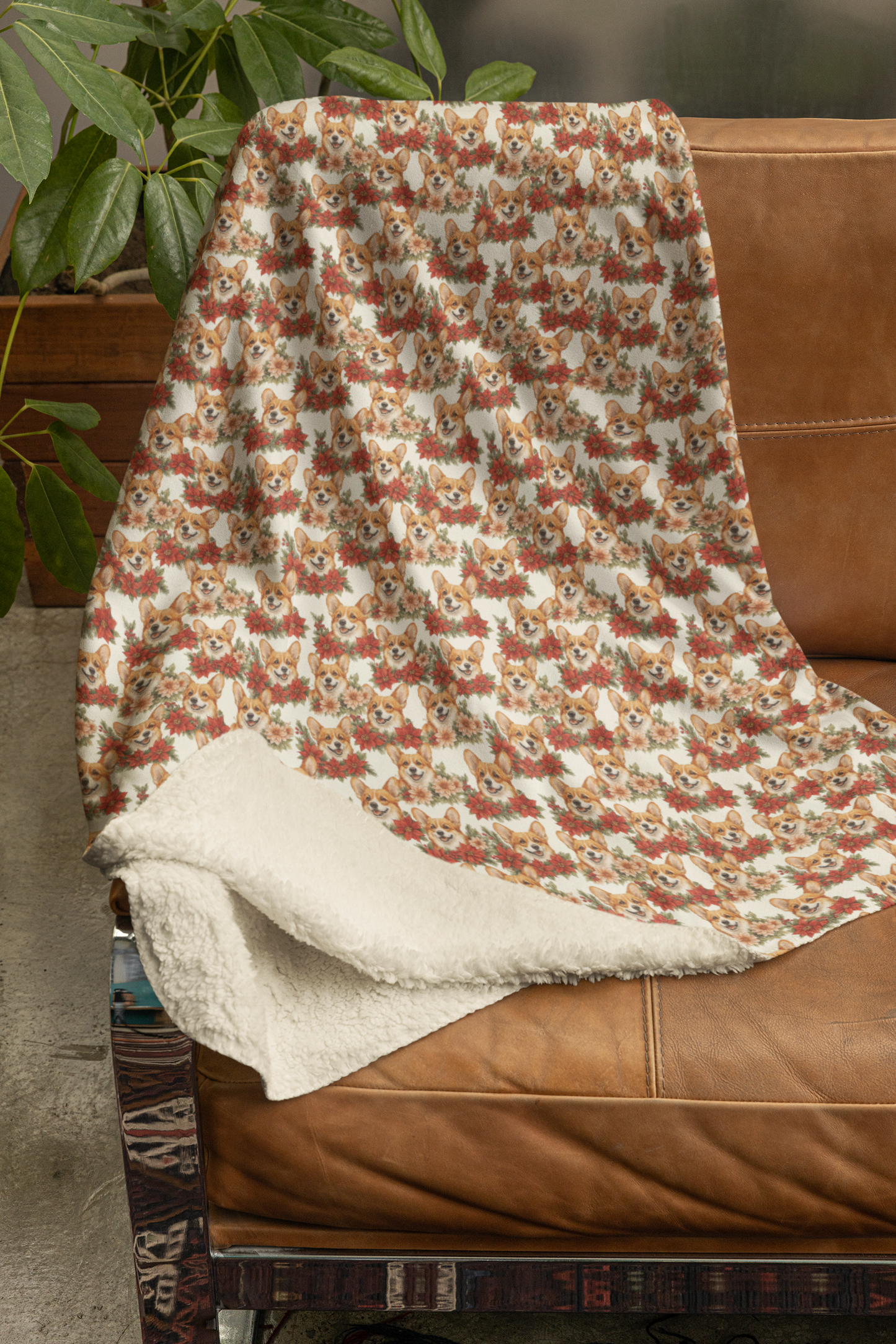 A Very Merry Corgi Christmas Sherpa Blanket