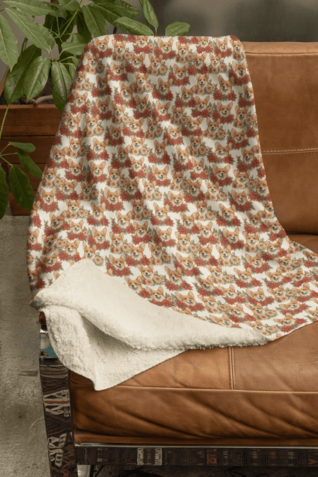 A Very Merry Corgi Christmas Sherpa Blanket - London Penny Gift Wrap
