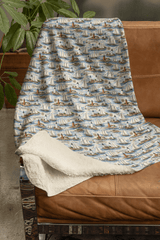 Connecticut Coastal New England Sherpa Blanket - London Penny Gift Wrap