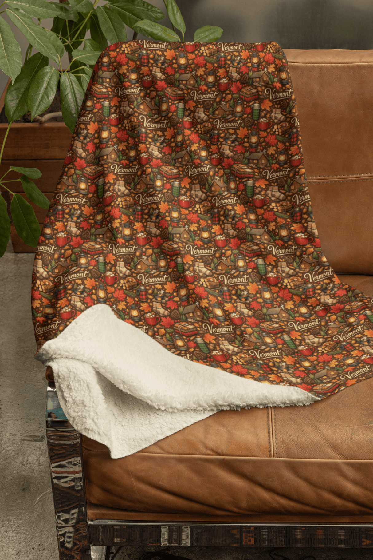 Vermont Maple Woods Sherpa Blanket - London Penny Gift Wrap