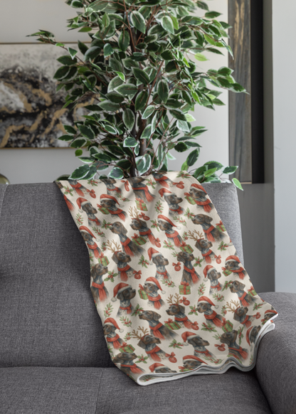 Mistletoe & Pointer Toes Sherpa Blanket