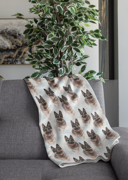 Snowflakes & Shepherds Sherpa Blanket