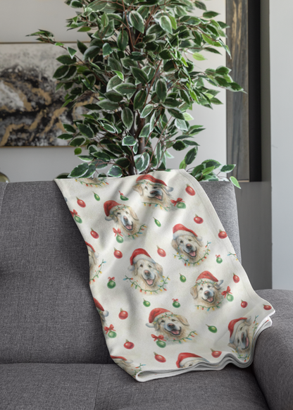 Golden Glow Christmas Sherpa Blanket