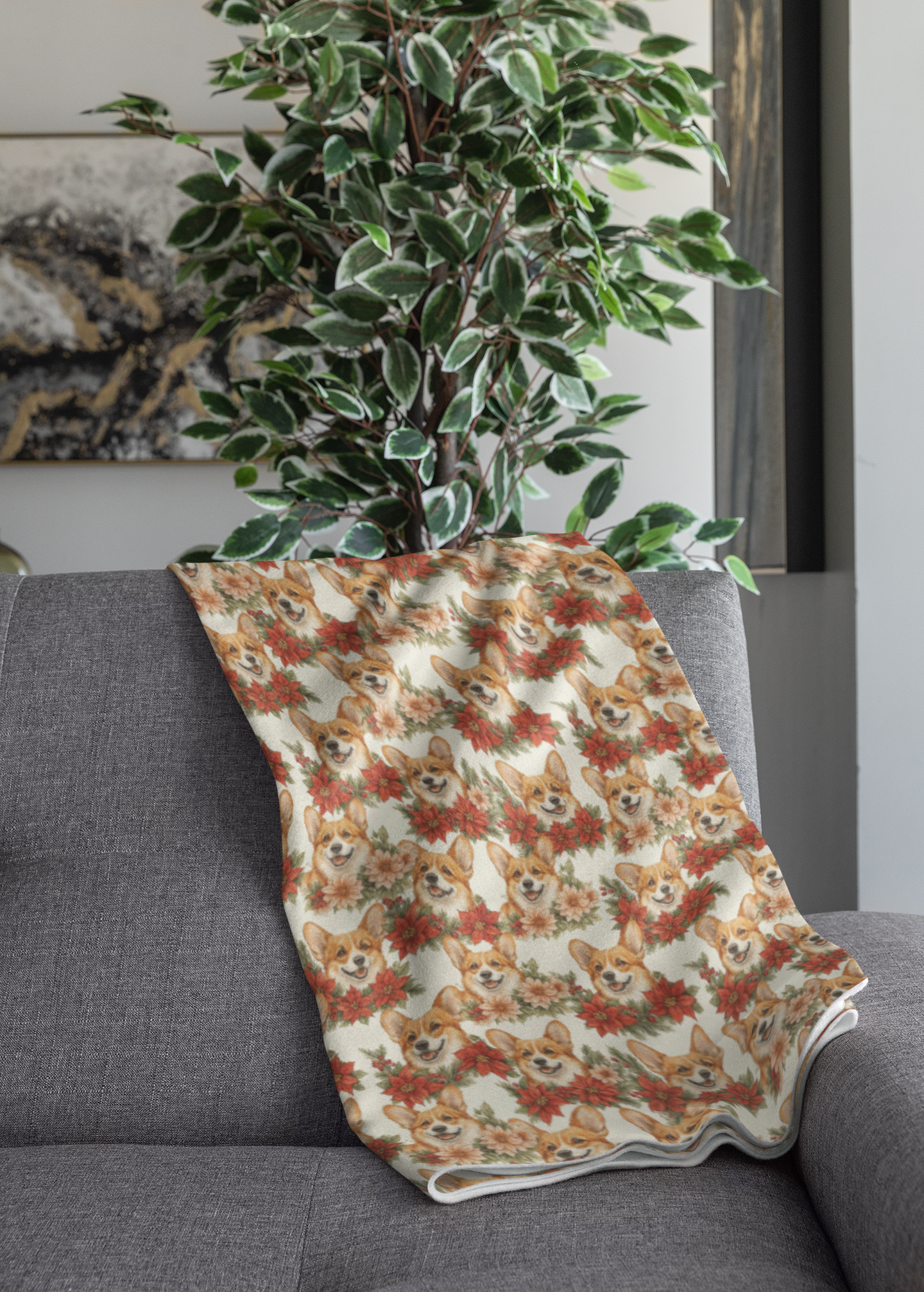 A Very Merry Corgi Christmas Sherpa Blanket