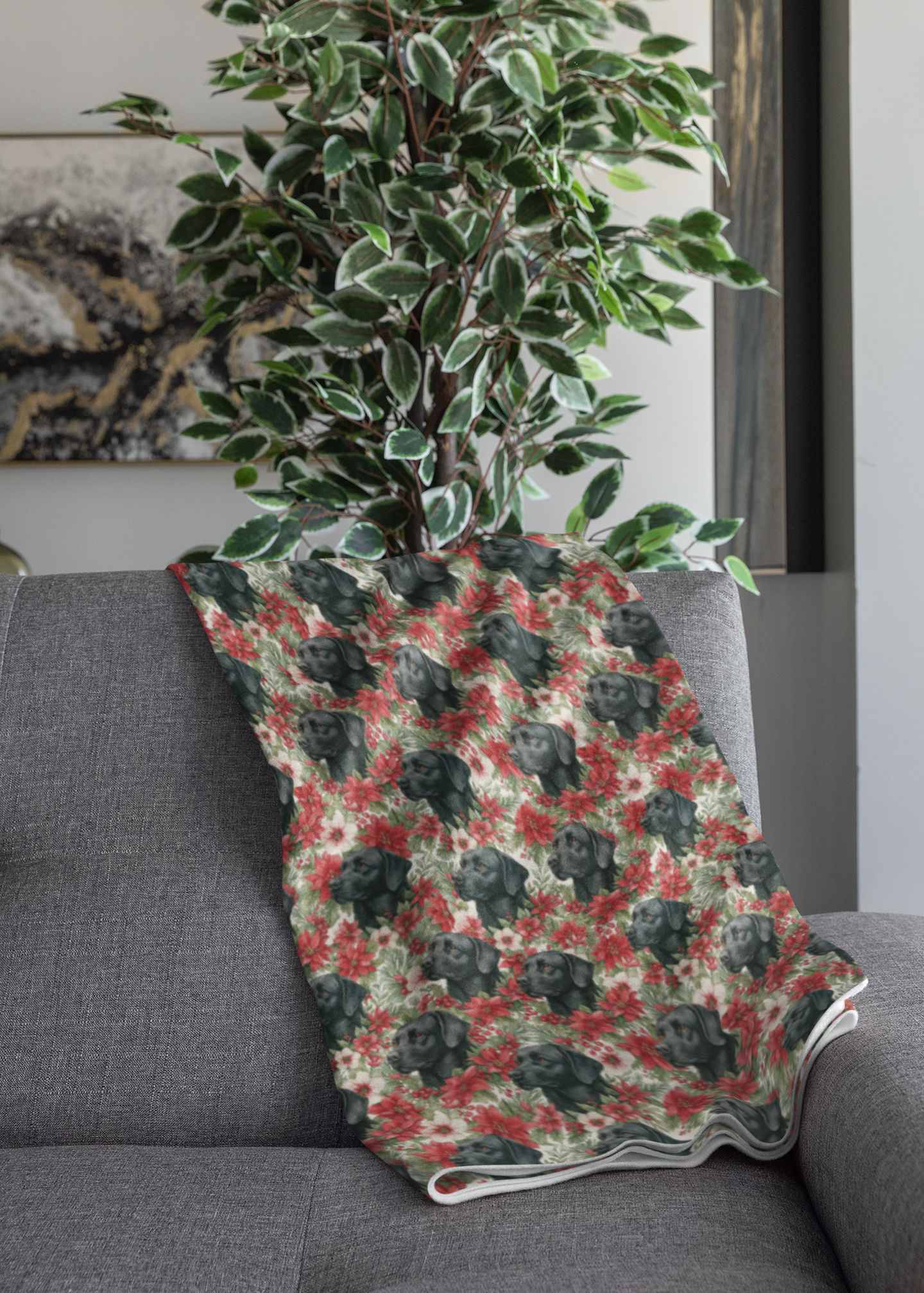 The Mistletoe Watcher Sherpa Blanket