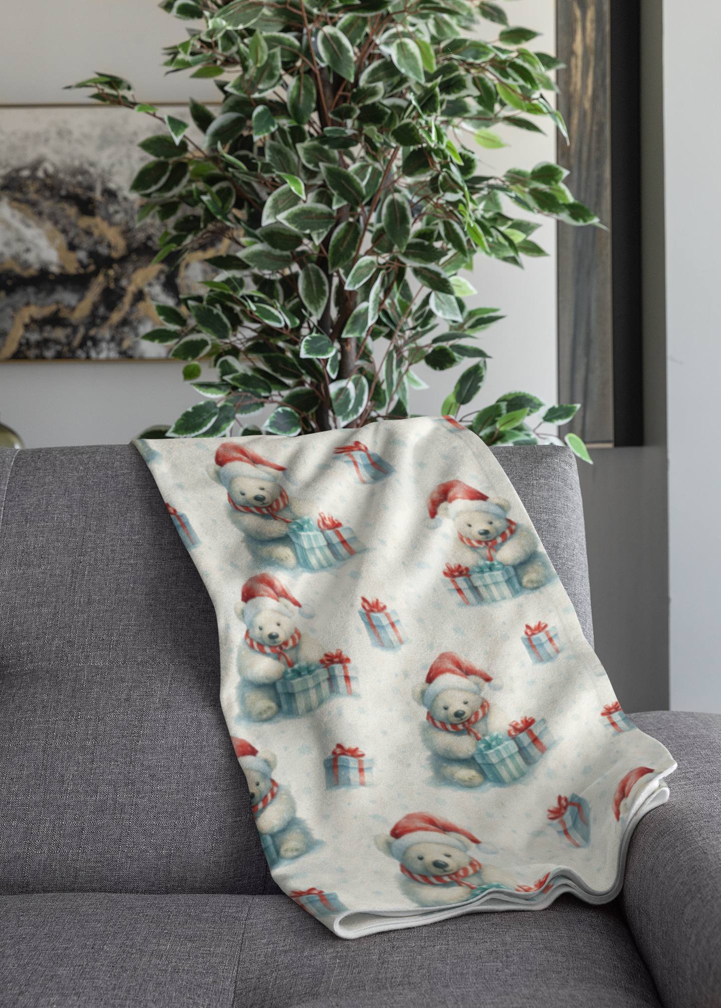 Polar Bear Cheer Sherpa Blanket