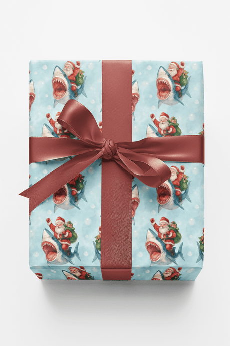 Sharky Christmas Splash - London Penny Gift Wrap