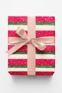 Snowfall on Candy Ribbons Wrapping Paper - London Penny Gift Wrap
