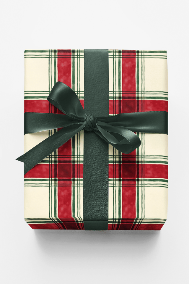 Cranberry Pines Plaid - London Penny Gift Wrap