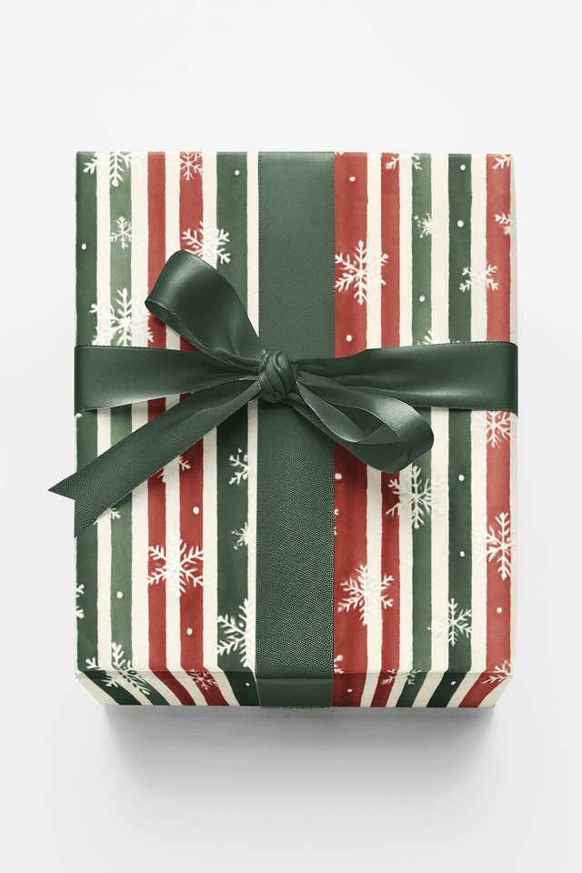 Frosted Holiday Stripes - London Penny Gift Wrap