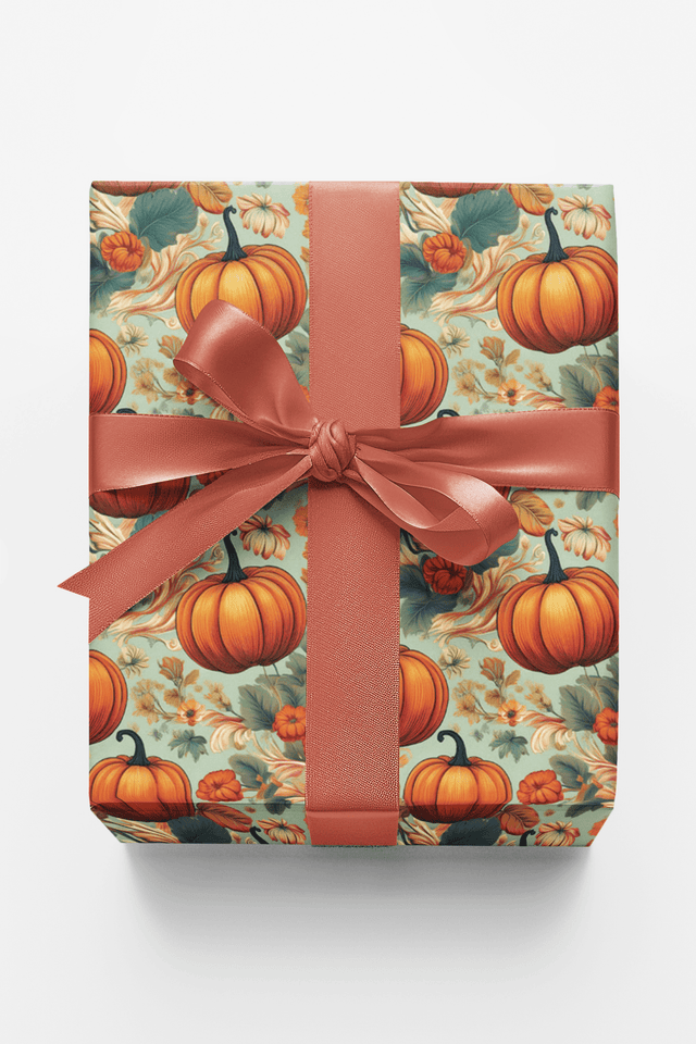 Harvest Pumpkins Toile - London Penny Gift Wrap