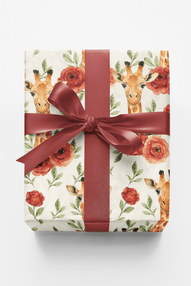 Giraffe Garden Whimsy - London Penny Gift Wrap