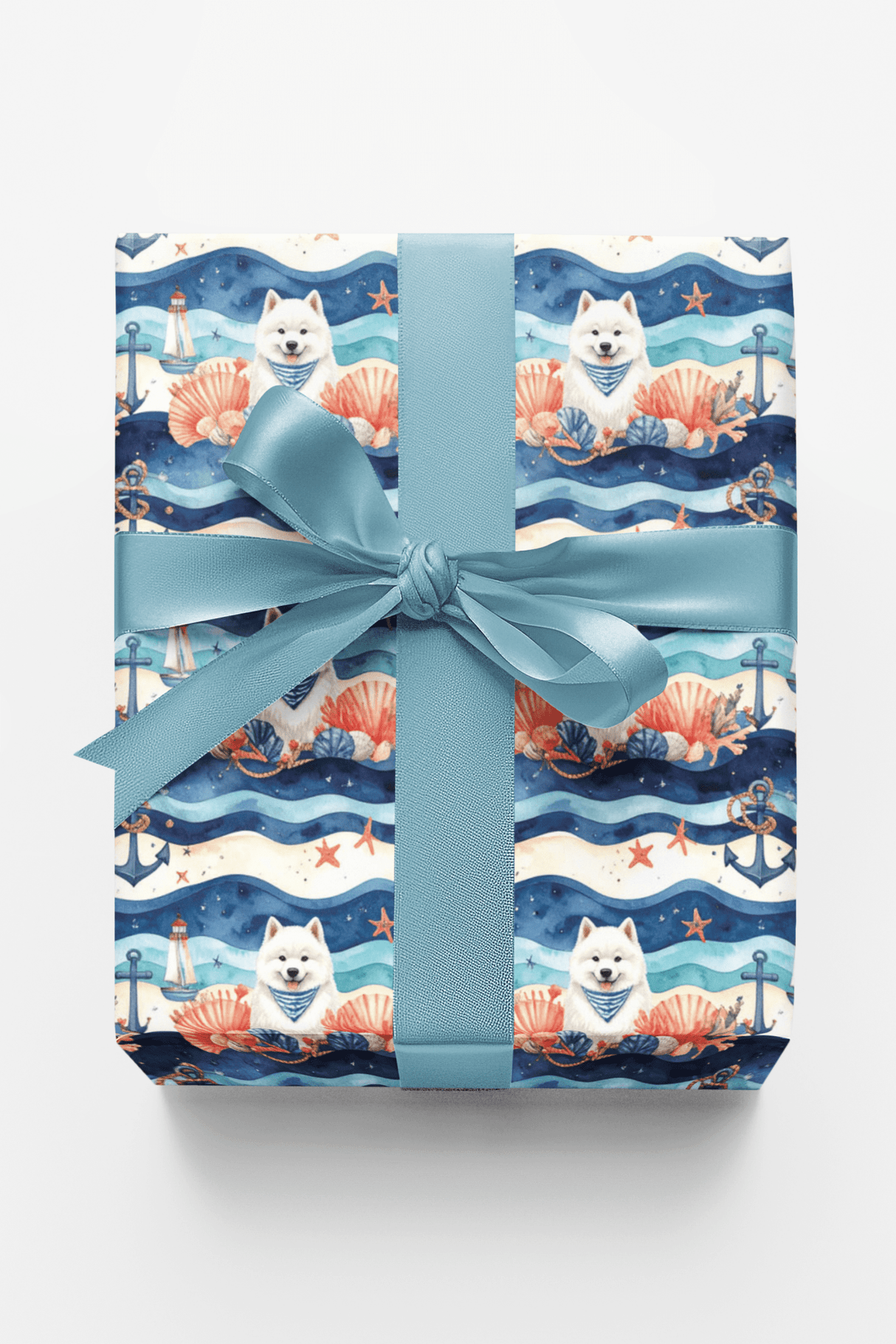 Nautical Samoyeds Wrapping Paper - London Penny Gift Wrap