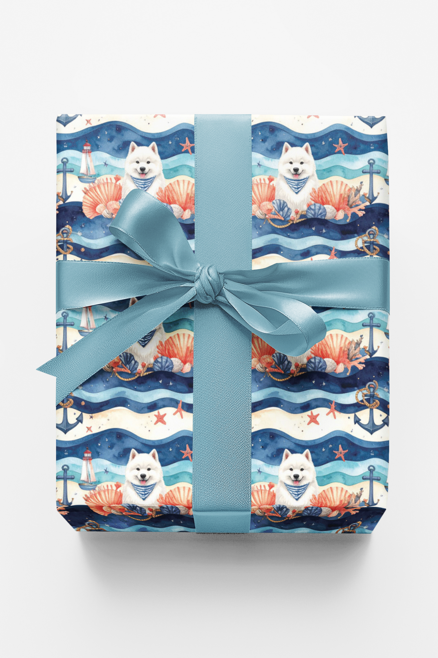 Nautical Samoyeds Wrapping Paper