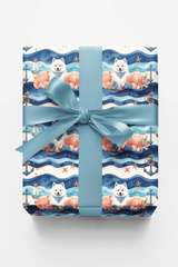 Nautical Samoyeds Wrapping Paper - London Penny Gift Wrap