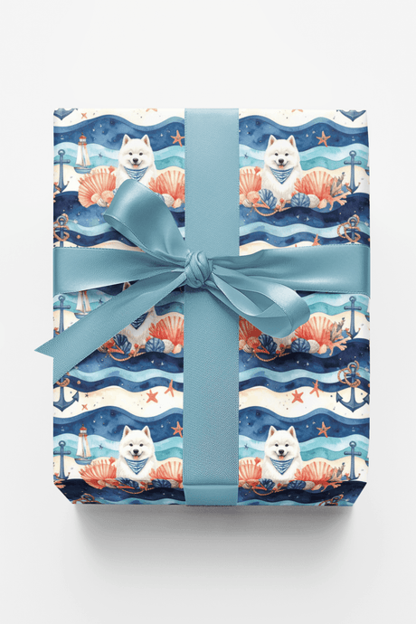 Nautical Samoyeds Wrapping Paper - London Penny Gift Wrap