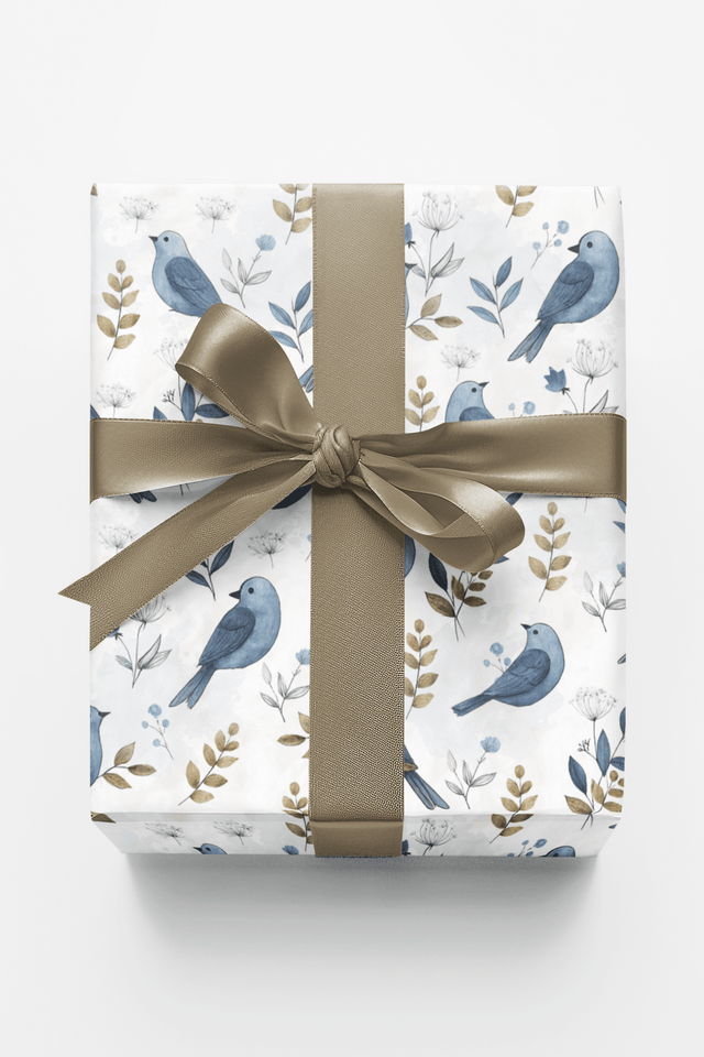 Bluebirds & Berries - London Penny Gift Wrap