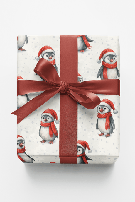 Christmas Penguin Parade - London Penny Gift Wrap