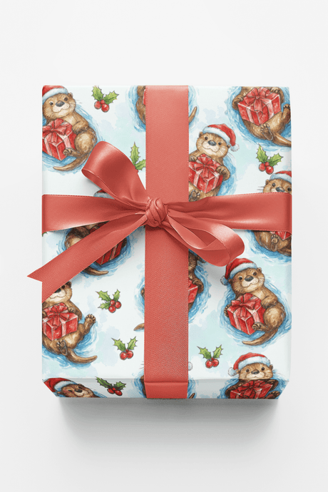 Festive Otter Joy - London Penny Gift Wrap