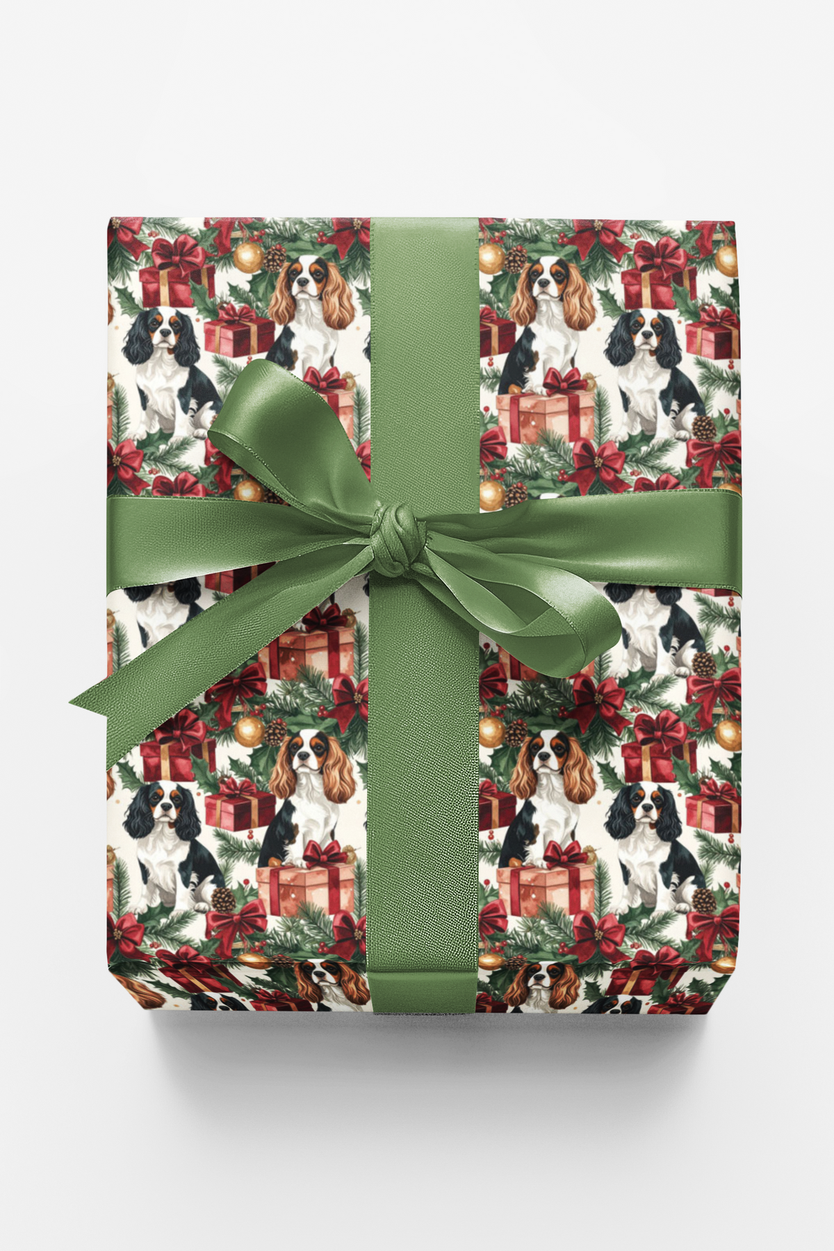 Cozy Christmas Presents & Cavaliers Wrapping Paper
