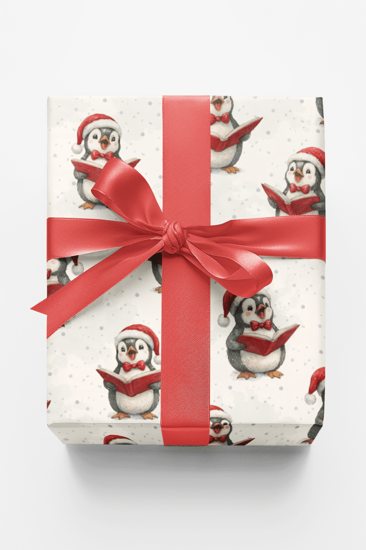 Snowy Caroling Penguin - London Penny Gift Wrap