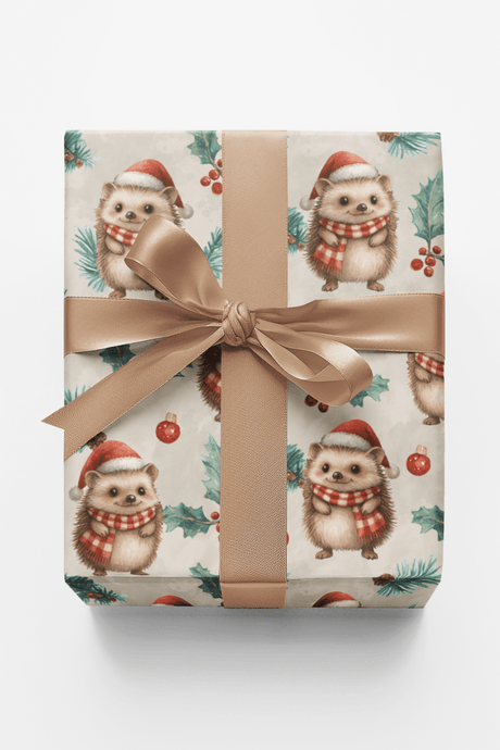 Festive Hedgehog - London Penny Gift Wrap
