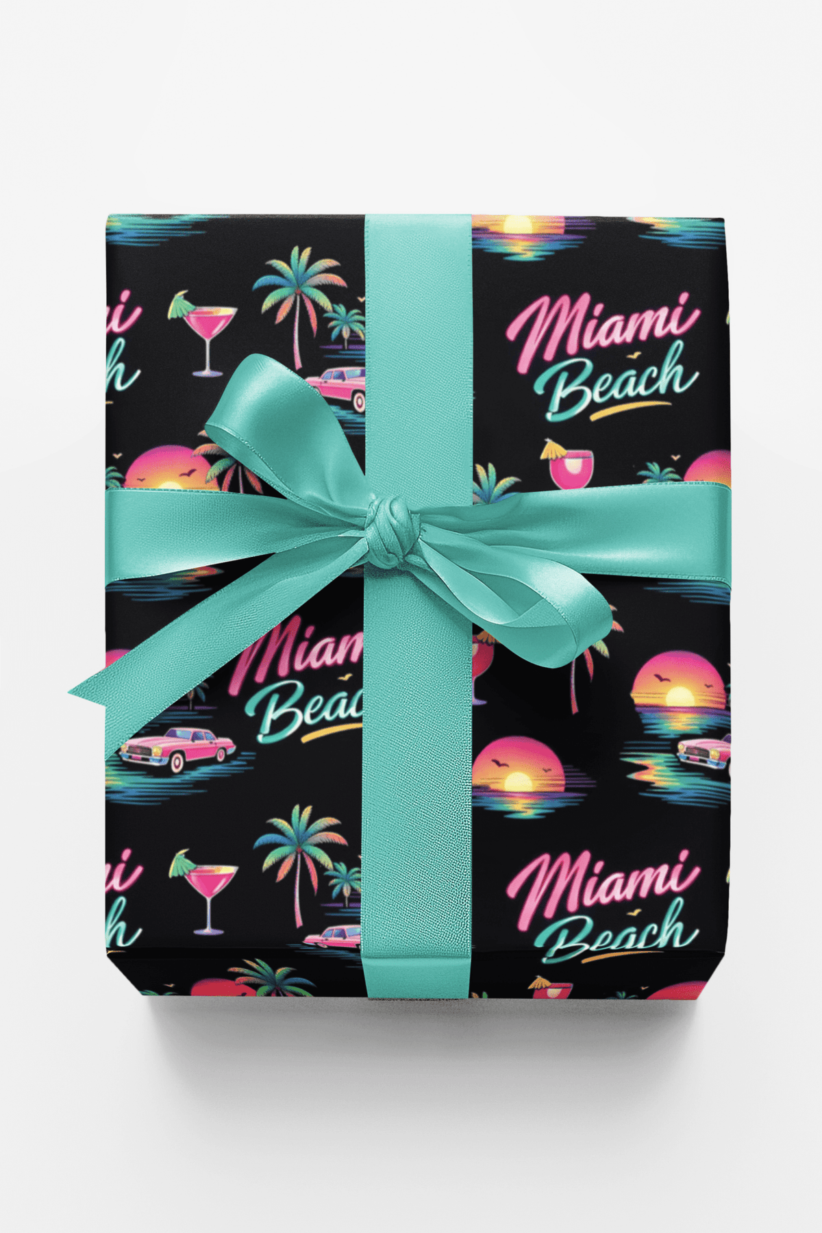 Miami Beach Retro Waves - London Penny Gift Wrap