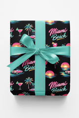 Miami Beach Retro Waves - London Penny Gift Wrap