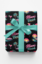 Miami Beach Retro Waves - London Penny Gift Wrap