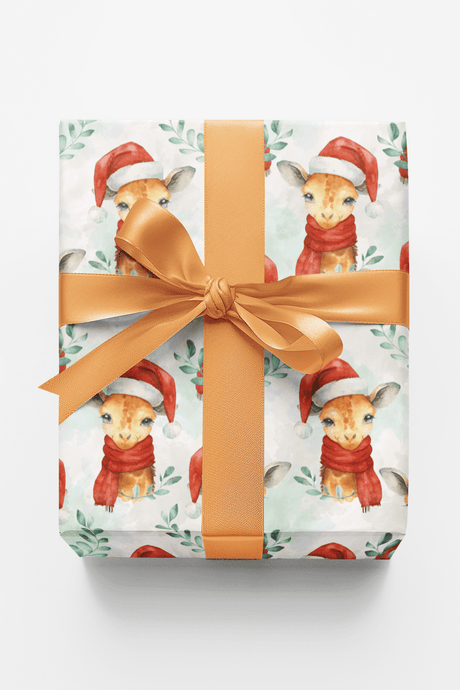 Winter Whimsy Giraffes - London Penny Gift Wrap