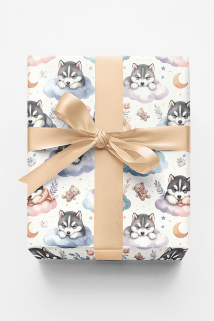 Little Husky Nursery (Alaskan Husky) Wrapping Paper - London Penny Gift Wrap