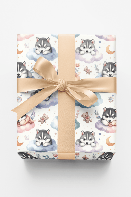 Little Husky Nursery (Alaskan Husky) Wrapping Paper - London Penny Gift Wrap