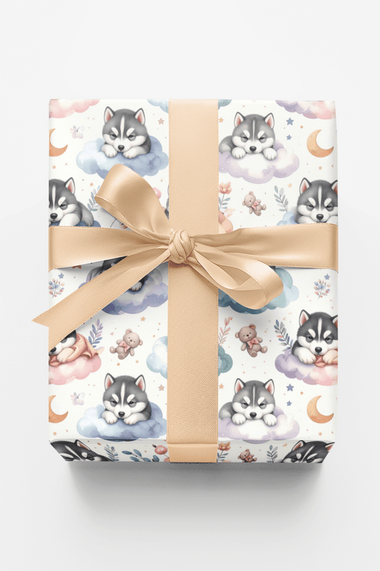 Little Husky Nursery (Alaskan Husky) Wrapping Paper - London Penny Gift Wrap