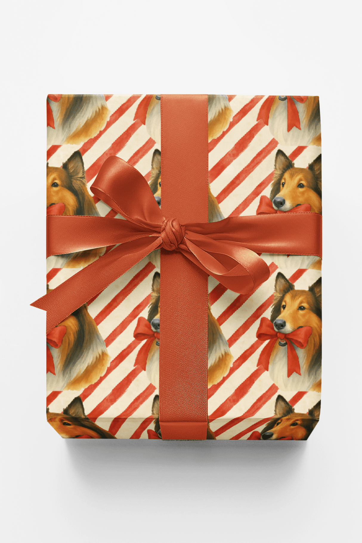 Candy Cane Collies - London Penny Gift Wrap