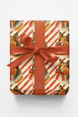 Candy Cane Collies - London Penny Gift Wrap