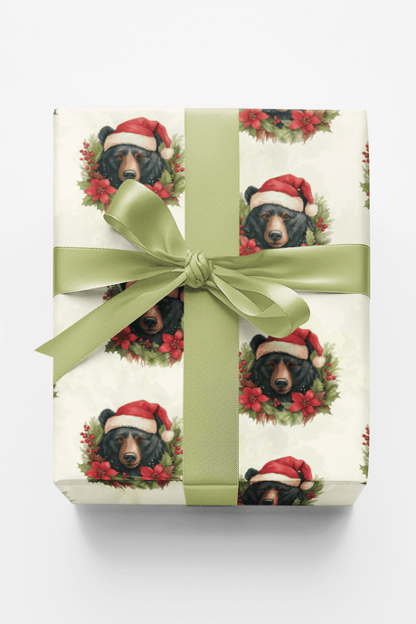 Festive Bear Wreaths - London Penny Gift Wrap
