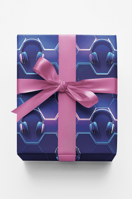 Sleek Neon Gaming Wrapping Paper - London Penny Gift Wrap