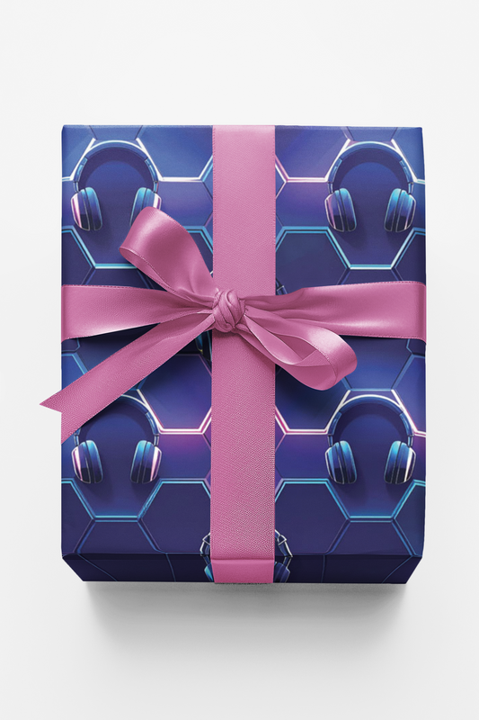 Sleek Neon Gaming Wrapping Paper