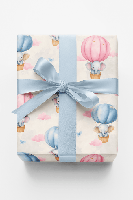 Whimsical Elephants in the Sky - London Penny Gift Wrap