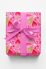Mixed Hearts Pink - London Penny Gift Wrap