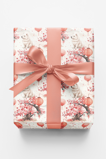 Samoyed Cherry Blossom Festival Wrapping Paper