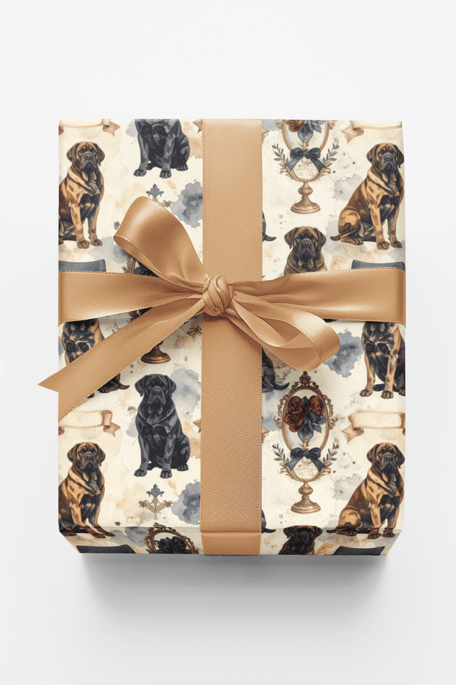 Vintage Dog Show (English Mastiff) Wrapping Paper - London Penny Gift Wrap