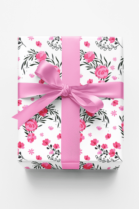 Red Flower Power - London Penny Gift Wrap