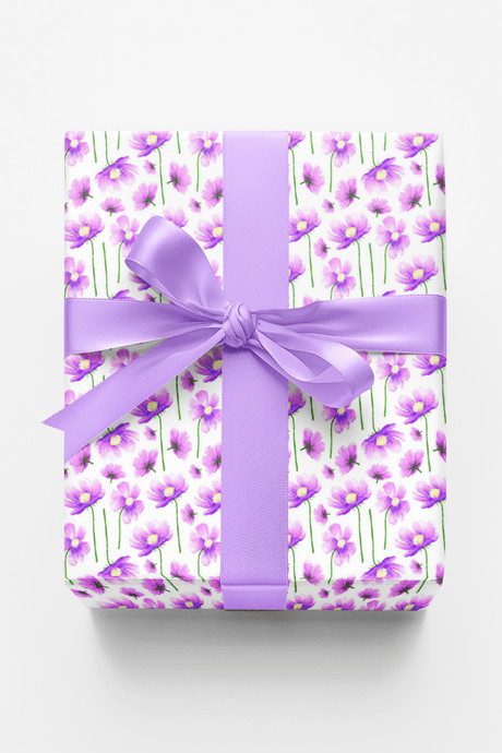Summer Flowers White - London Penny Gift Wrap