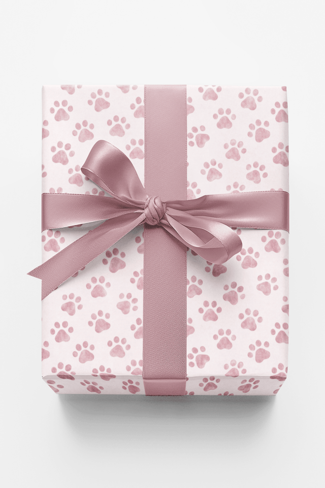 Pastel Pawprints - London Penny Gift Wrap