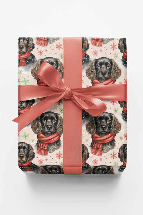 Holiday Boykin Spaniel - London Penny Gift Wrap