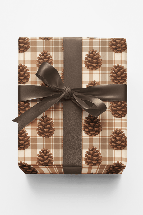 Plaid & Pinecones - London Penny Gift Wrap