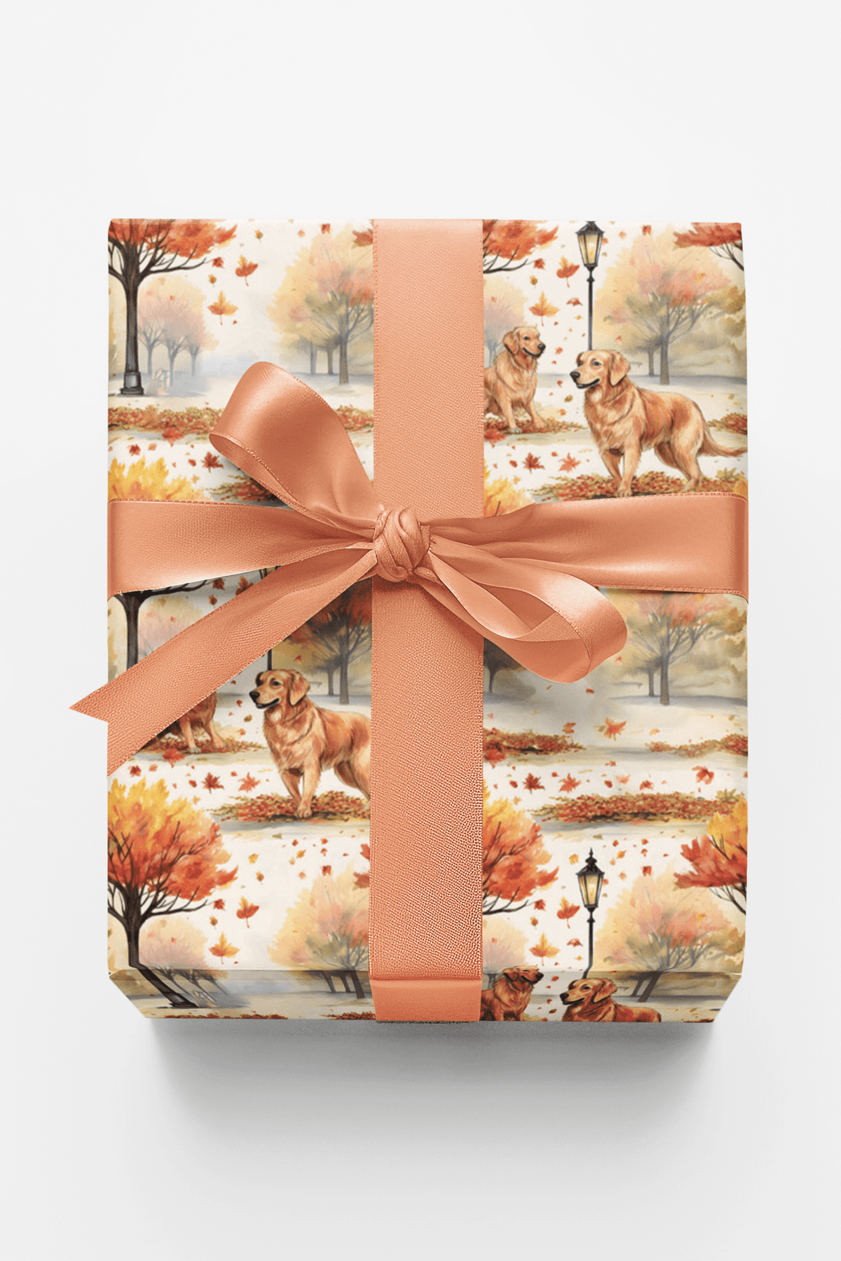 Golden Retriever Fall - London Penny Gift Wrap